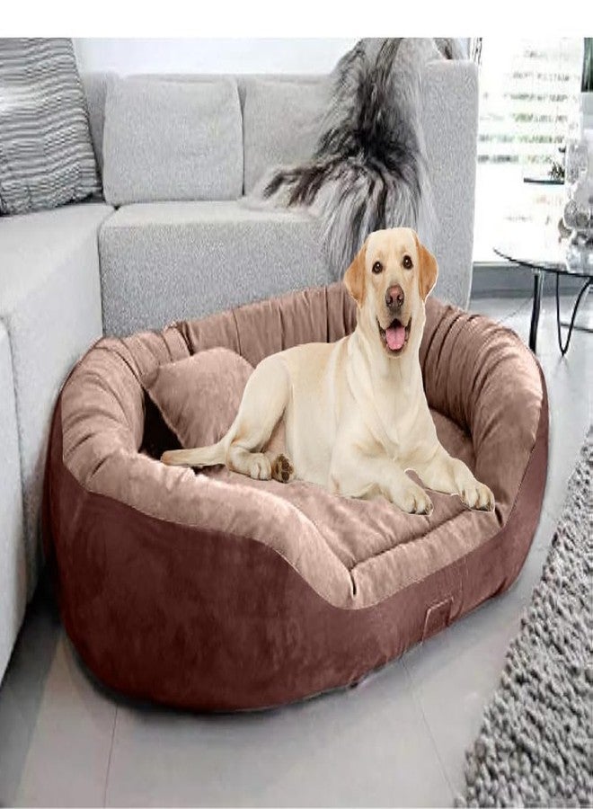 DRILLY Premium Fur 4XL Dog Bed for Extra Large Dogs Washable-Orthopedic Big Dog Beds | Big Breed | | Giant Human Dog Bed (4XL) - Image 1